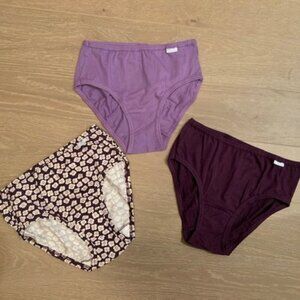 Jockey Elance 3 Pk Cotton Hipster Pantys Plum Sz 6